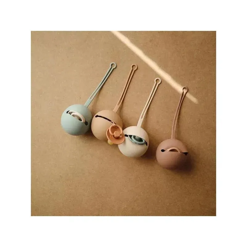 Mushie - Silicone Pacifier Holder Case - Natural - Image 5