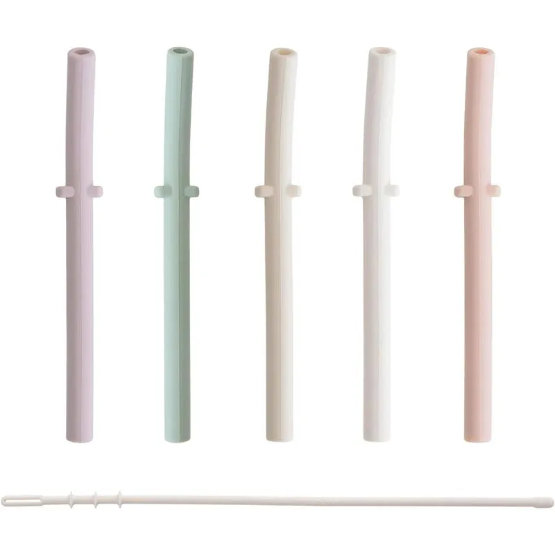 Mushie - Silicone Replacement Straws, Petal