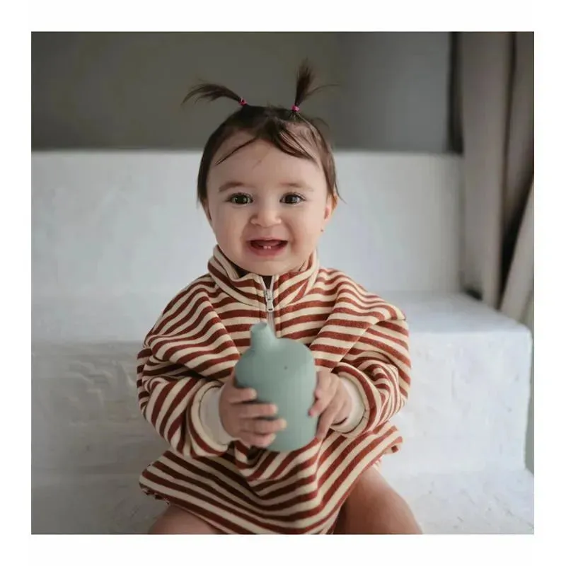 Mushie - Silicone Sippy Cup, Powder Blue - Image 2