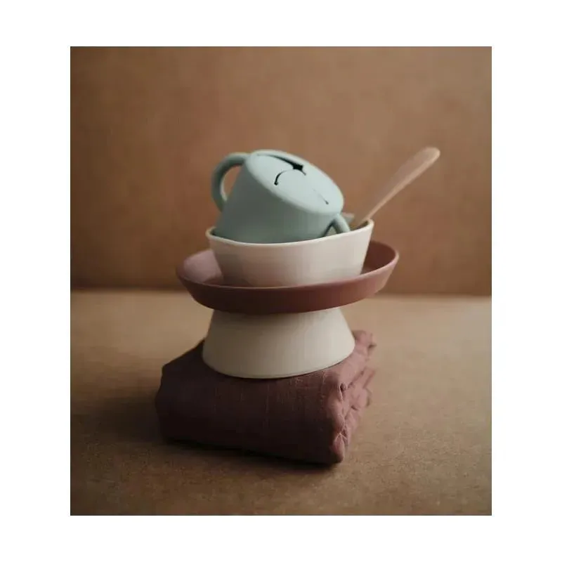 Mushie - Silicone Suction Bowl Baby - Cloudy Mauve - Image 3