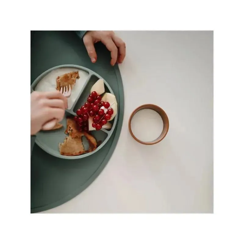 Mushie - Silicone Suction Plate Baby - Cambridge Blue - Image 4