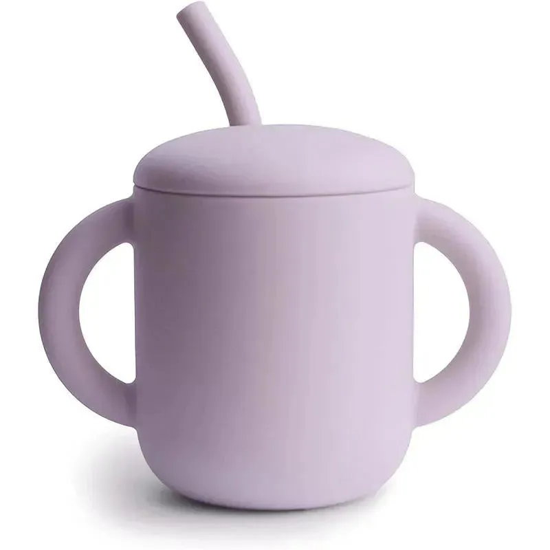 Mushie - Silicone Training Cup & Straw, Soft Lilac