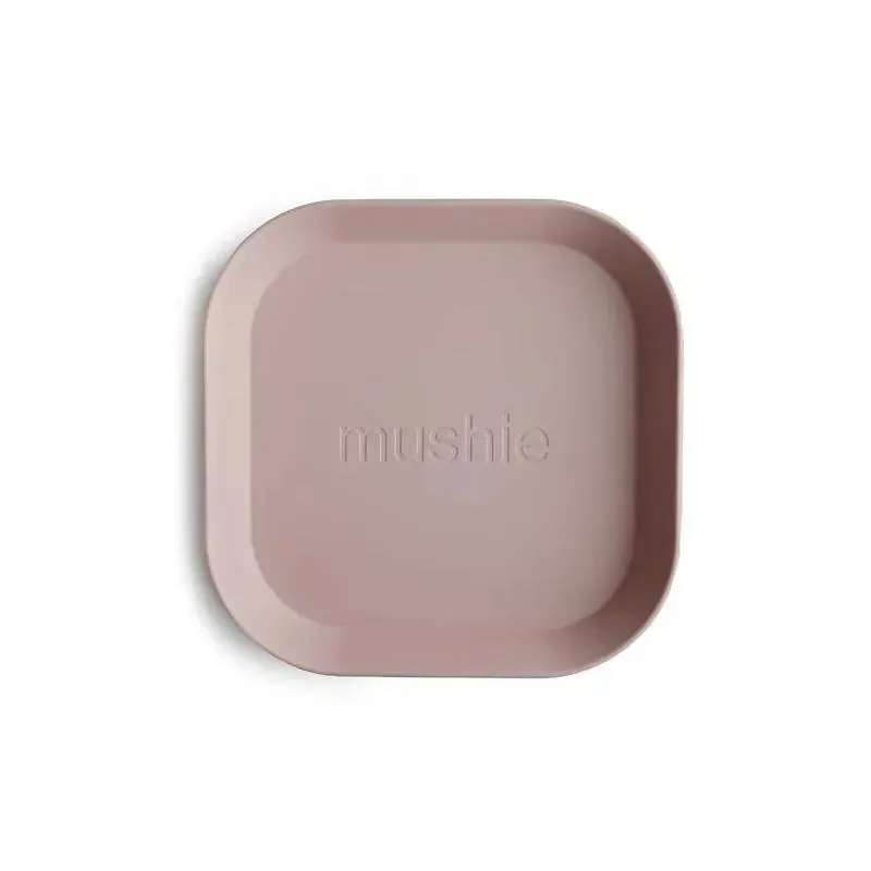 Mushie - Square Dinnerware Baby Plates- Set Of 2 - Blush