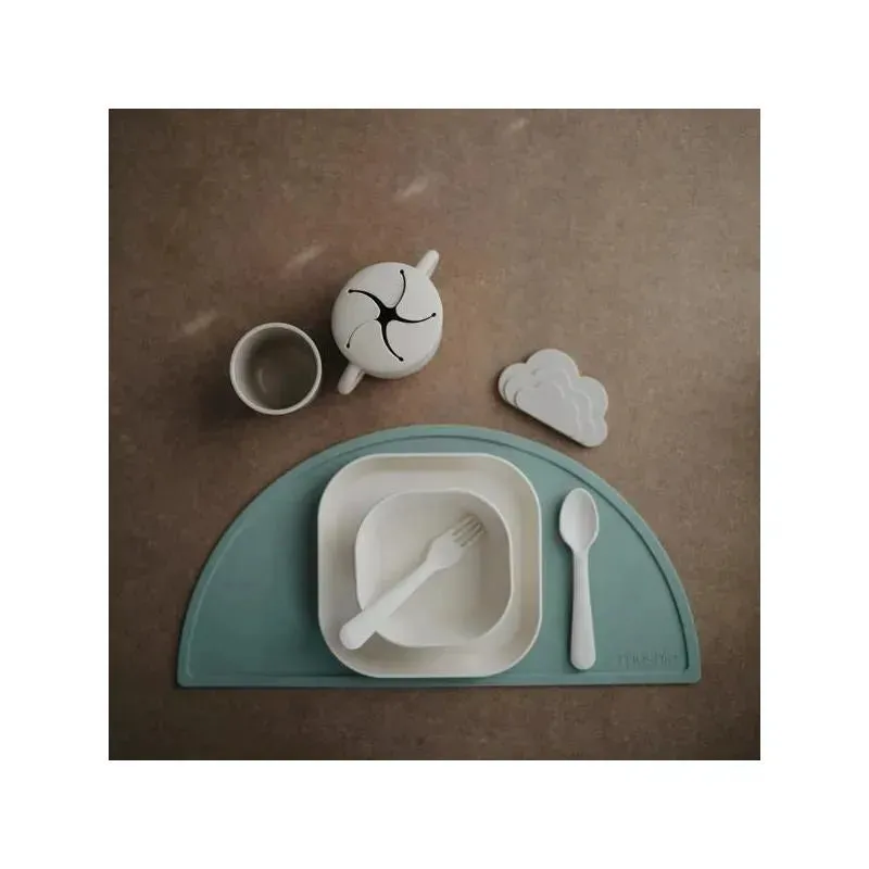 Mushie - Square Dinnerware Baby Plates- Set Of 2 - Ivory - Image 2