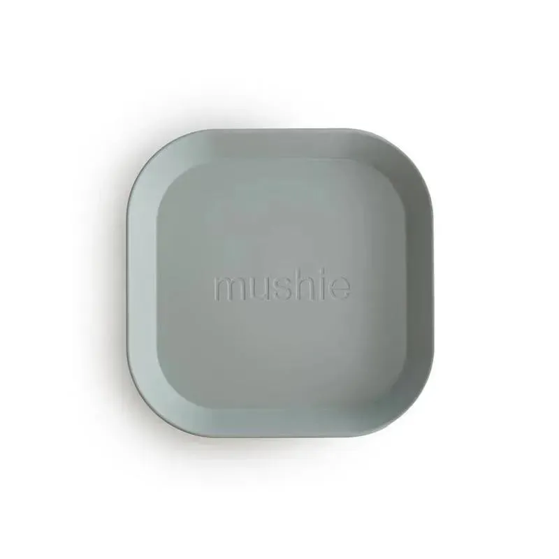 Mushie - Square Dinnerware Baby Plates- Set Of 2 - Sage