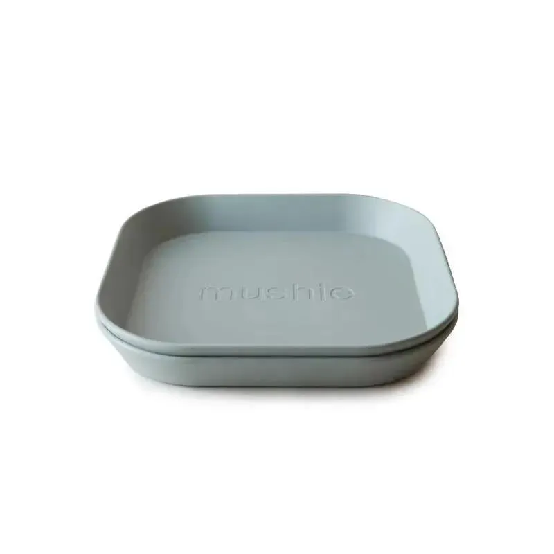 Mushie - Square Dinnerware Baby Plates- Set Of 2 - Sage - Image 4