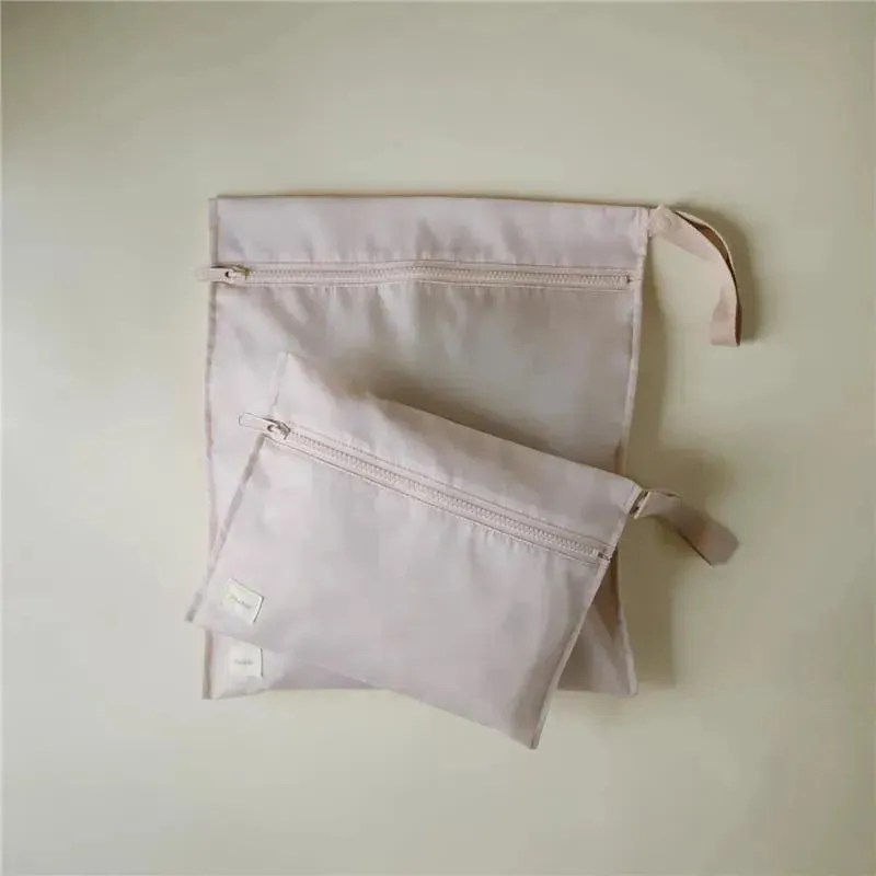 Mushie - Water Resistant Wet Bags, Large & Small Reusable Storage Bag, Set of 2 Blush - Image 5