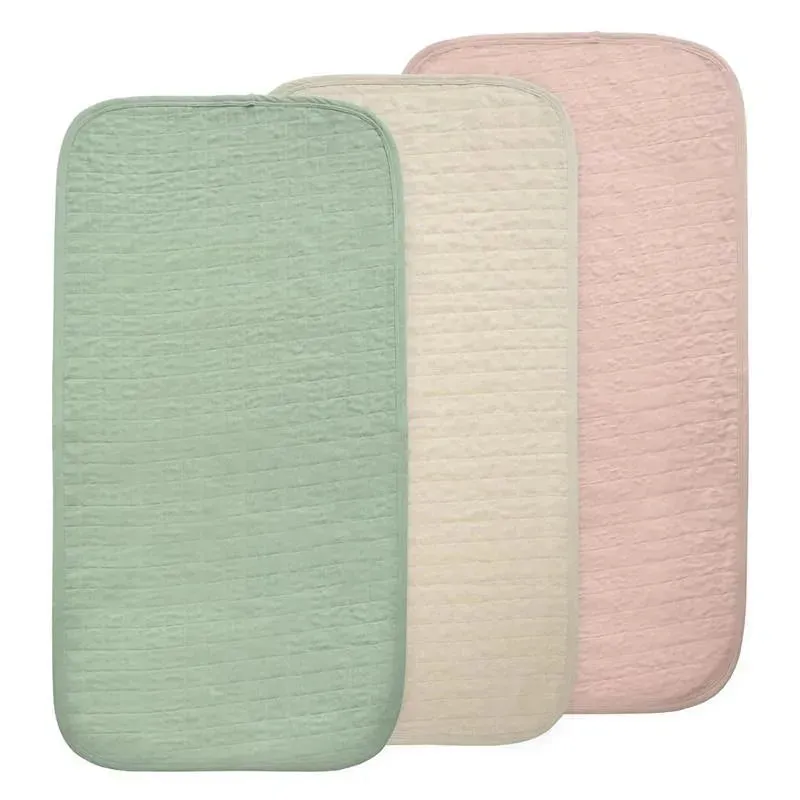 Mushie - Waterproof Changing Pad Liners, 100% Organic Cotton, Set of 3, Blush Combo