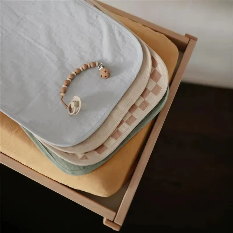 Mushie - Waterproof Changing Pad Liners, 100% Organic Cotton, Set of 3, Blush Combo - Image 5