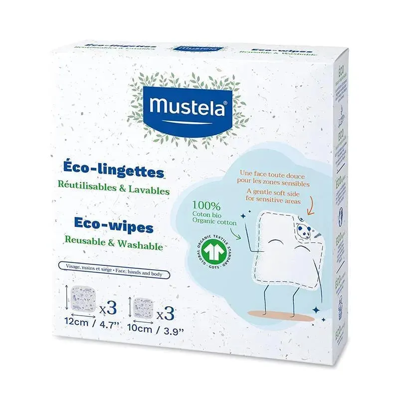 Mustela - 6Ct Reusable & Washable Baby Eco-Wipes