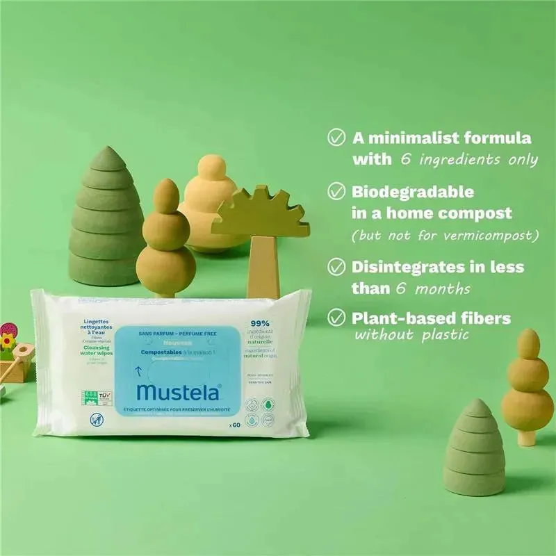 Mustela - Compostable Cleansing Water Wipes Fragrance Free - Image 5
