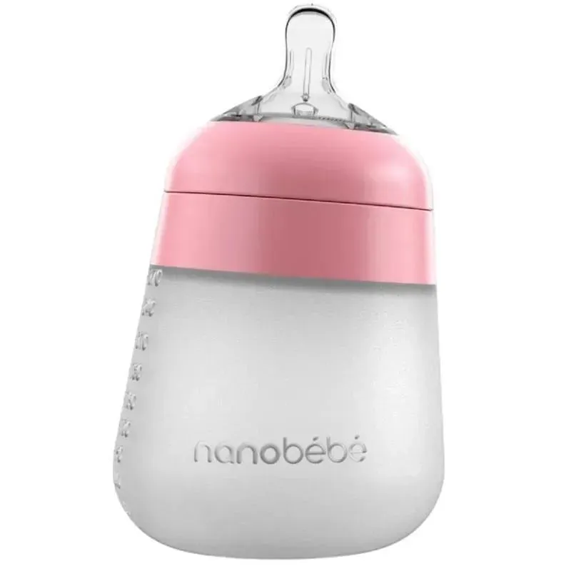 Nanobebe - 9Oz Flexy Silicone Baby Bottle, Pink