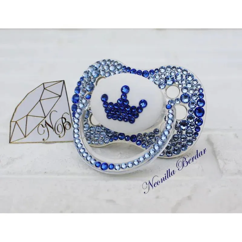 Neonilla Crystal Pacifier With Elite Crown Blue Bling Dummy - Image 2
