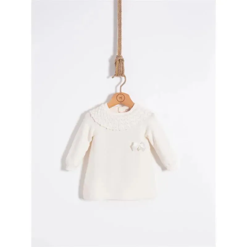 Nipperland - Baby Knitted Baby Girl Dress Cream