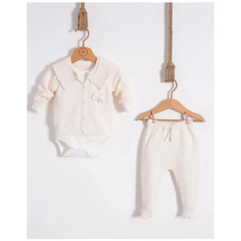 Nipperland - Baby Knitted Cream Outfit Set
