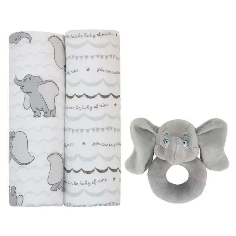 Nojo - Disney Dumbo Swaddles With Plush Rattle