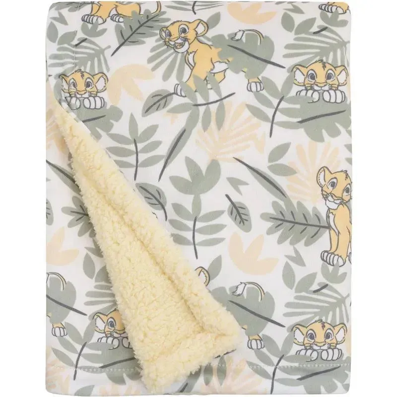 Nojo - Disney Lion King Simba Super Soft Baby Blanket With Sherpa Back