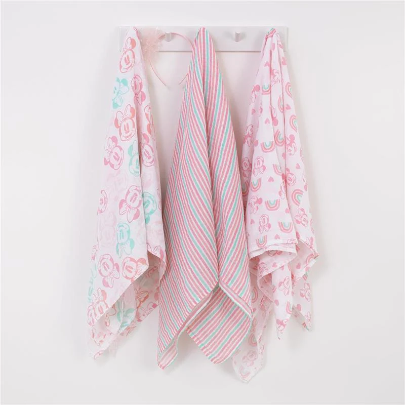 Nojo - Minnie 3 Pk Printed Muslin Swaddles - Image 9