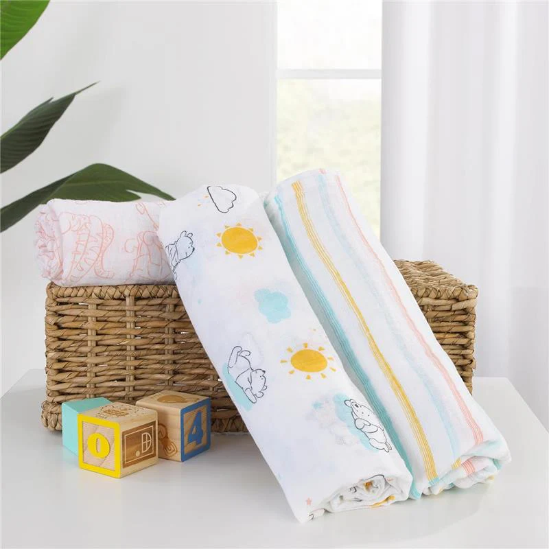 Nojo - Pooh 3 Pk Printed Muslin Swaddles - Image 5
