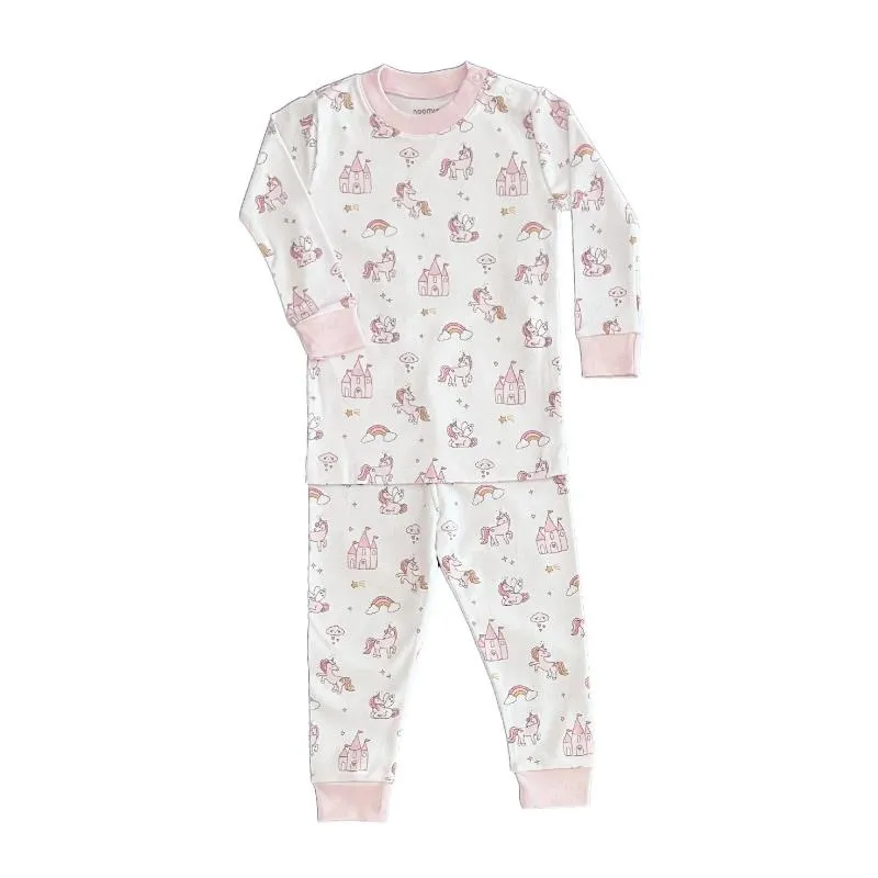 Noomie - Baby Girl Unicorn World Long Sleeve Pajama Set - Image 2