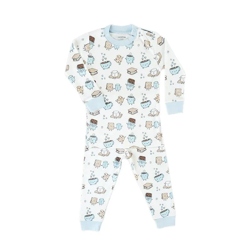 Noomie - Baby Smores Blue Long Sleeve Pajama Set - Image 2
