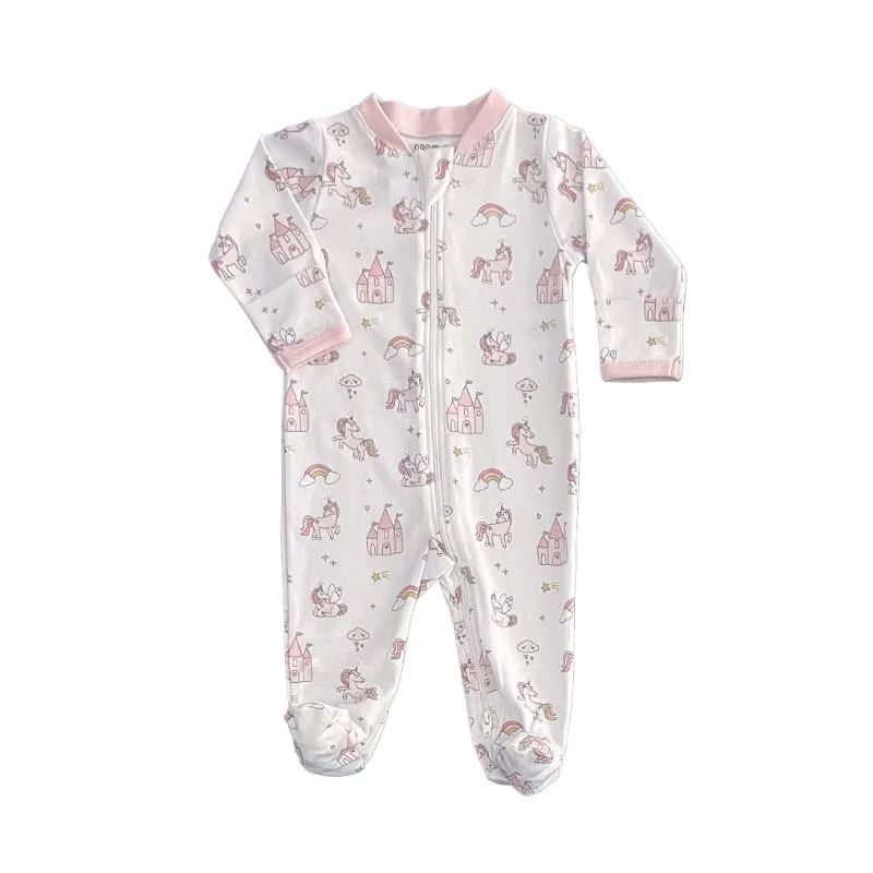 Noomie - Baby Unicorn World Zipper Footie - Image 2