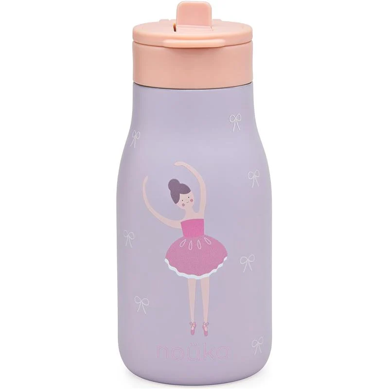 Nouka 10 oz Insulated Stainless Steel Kids Water Bottle, Fleur the Ballerina