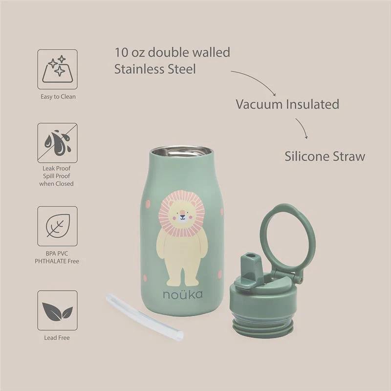 Nouka 10 oz Insulated Stainless Steel Kids Water Bottle, Fleur the Ballerina - Image 4