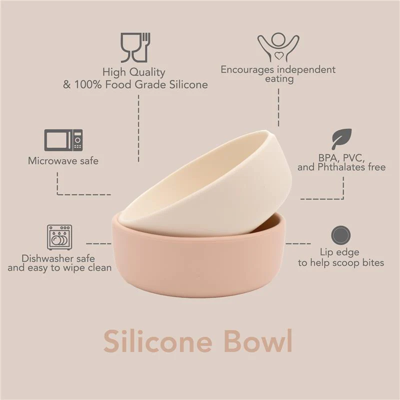Nouka Bowl 10 oz Non-Slip & Soft Silicone, Lily Blue - Image 3