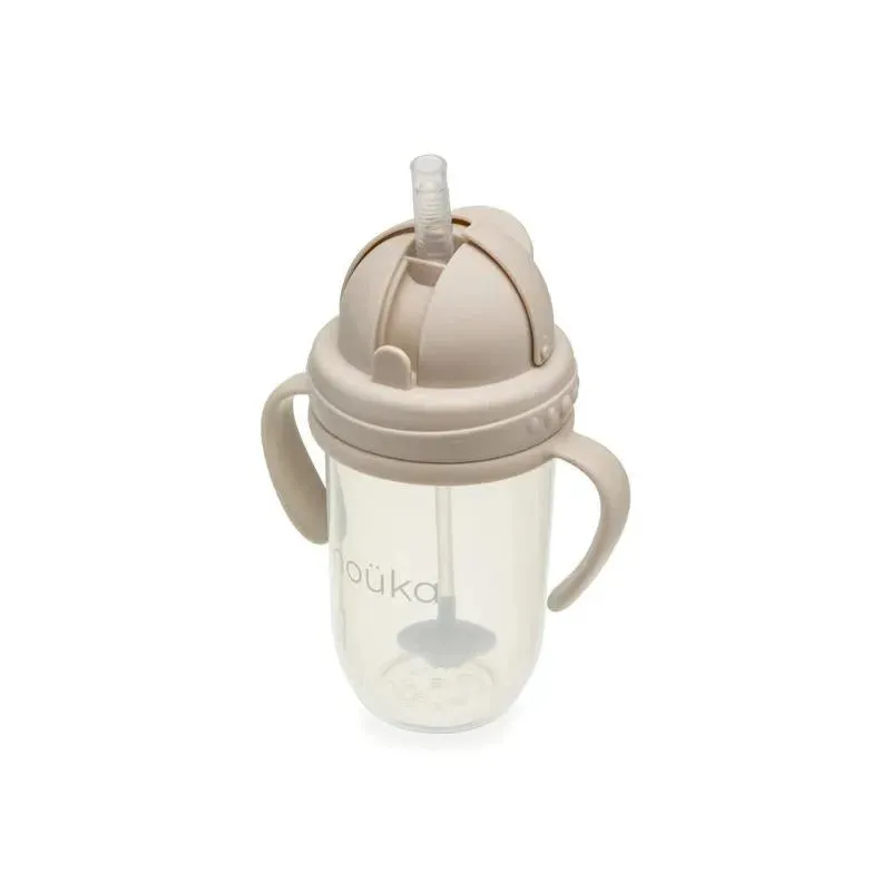 Nouka - Non- Spill Weighted Straw Cup 9 Oz, Soft Sand