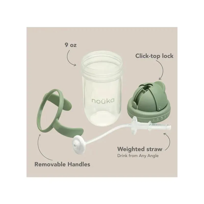 Nouka - Non- Spill Weighted Straw Cup 9 Oz, Soft Sand - Image 4