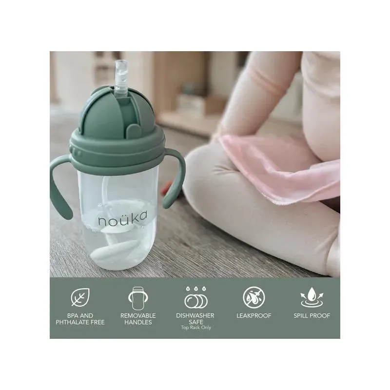 Nouka - Non- Spill Weighted Straw Cup 9 Oz, Soft Sand - Image 8