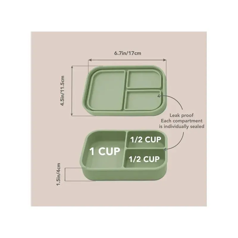 Nouka - Small Silicone Sealed Snack Box, Leaf - Image 3