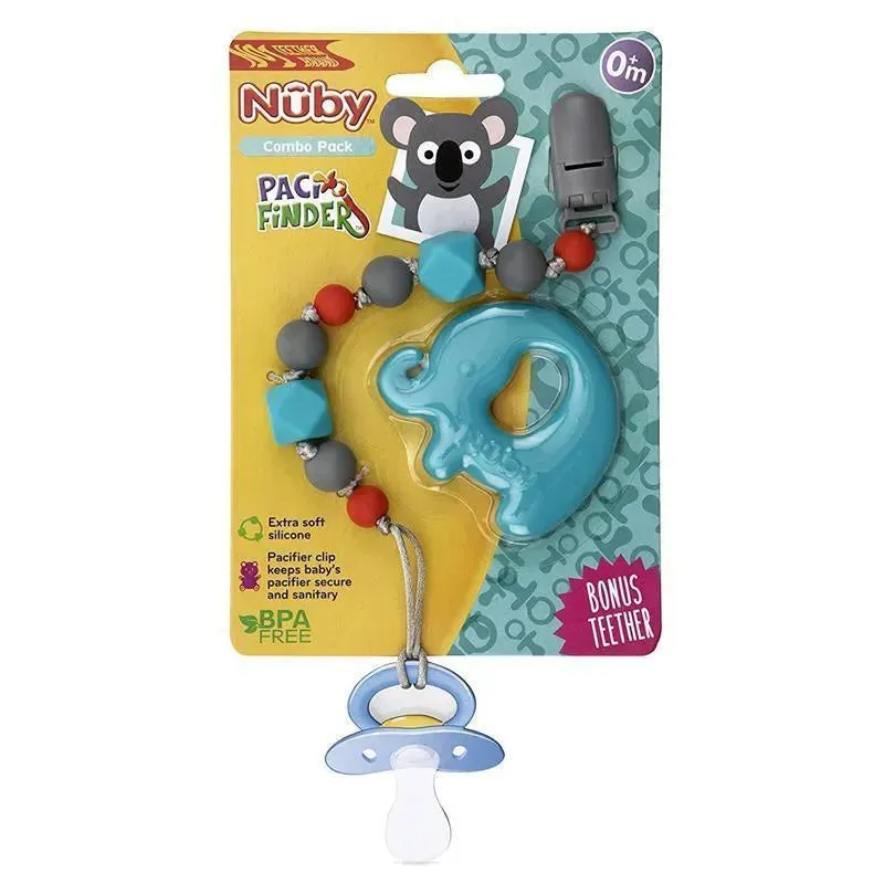 Nuby 0M+ Silicone Beaded Pacifier Holder With Teether - Assorted - Image 8