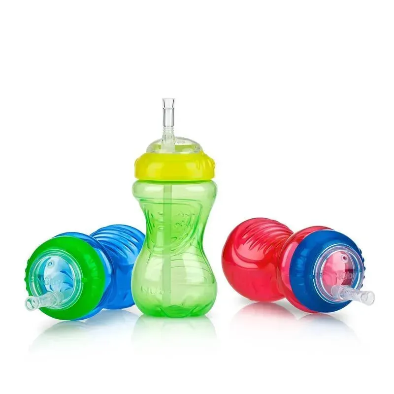 Nuby - 1Pk 10Oz Ns Flexi Straw Cup, Assorted Colors
