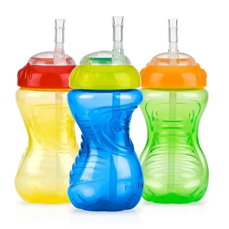 Nuby - 1Pk 10Oz Ns Flexi Straw Cup, Assorted Colors - Image 8