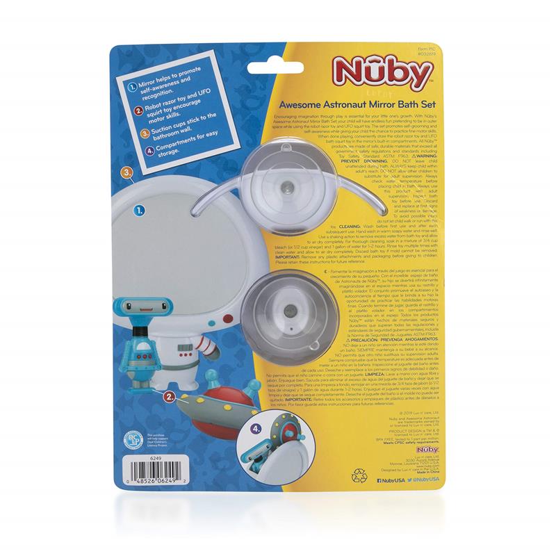 Nuby - 3Pk Astronaut Mirror Baby Bathtub Toy Set - Image 8