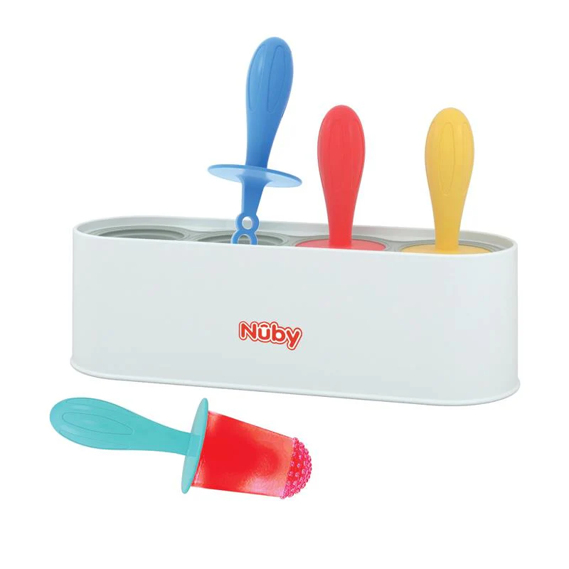 Nuby - 4Pk Stick Pops Silicone Popsicle Molds for Toddlers and Babies