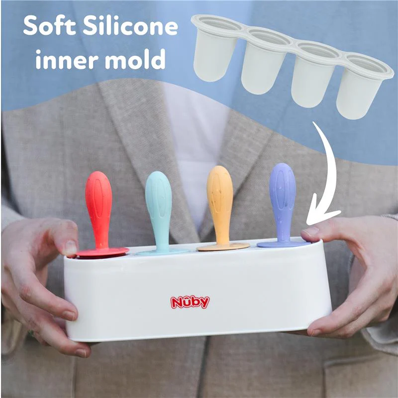 Nuby - 4Pk Stick Pops Silicone Popsicle Molds for Toddlers and Babies - Image 5