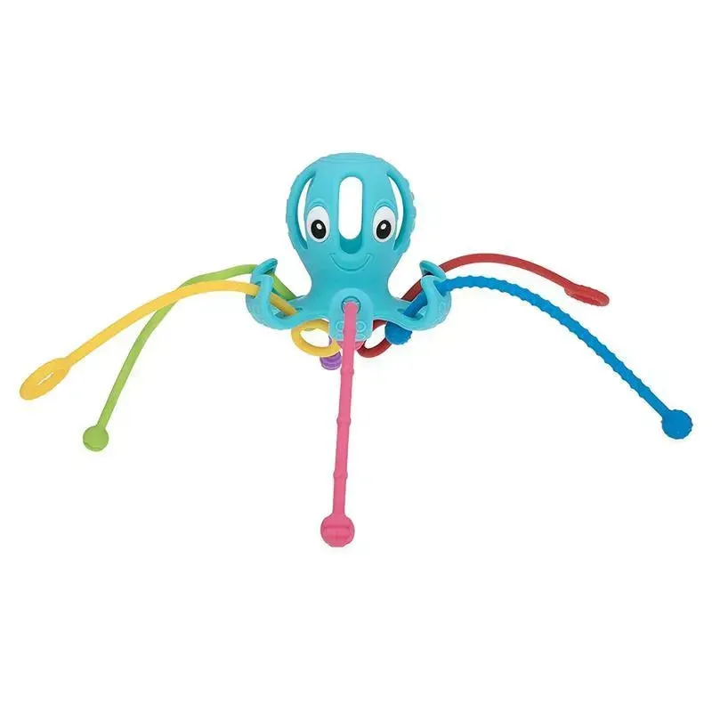 Nuby - Octopus 100% Silicone Pull String Interactive Toy