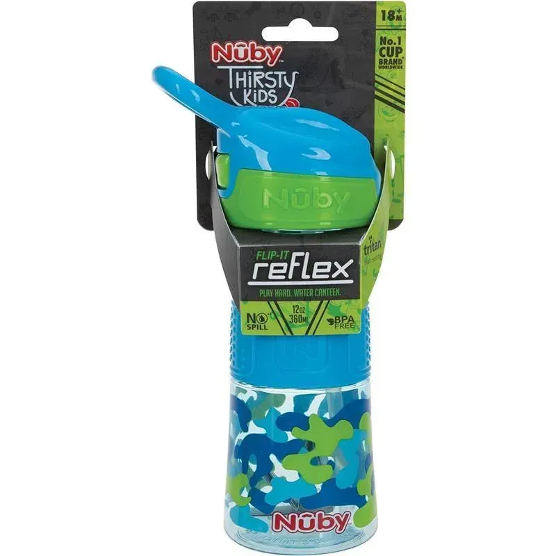 Nuby - Flip-It Reflex Bottle, Aqua Camo - Image 6