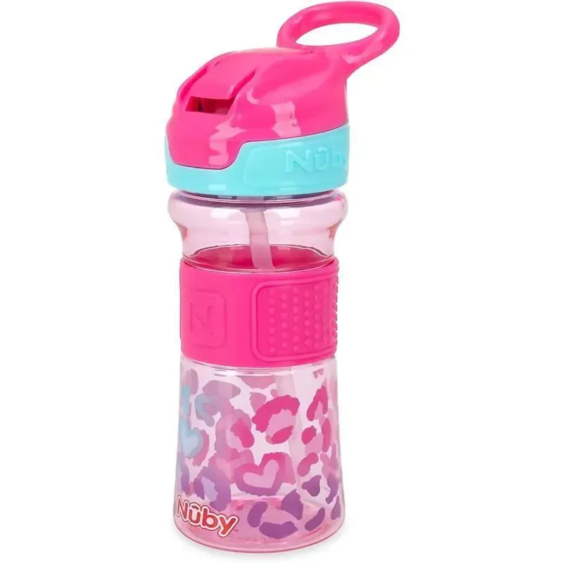 Nuby - Flip-It Reflex Bottle, Pink Leopard
