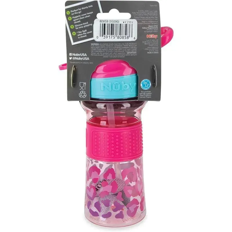 Nuby - Flip-It Reflex Bottle, Pink Leopard - Image 9