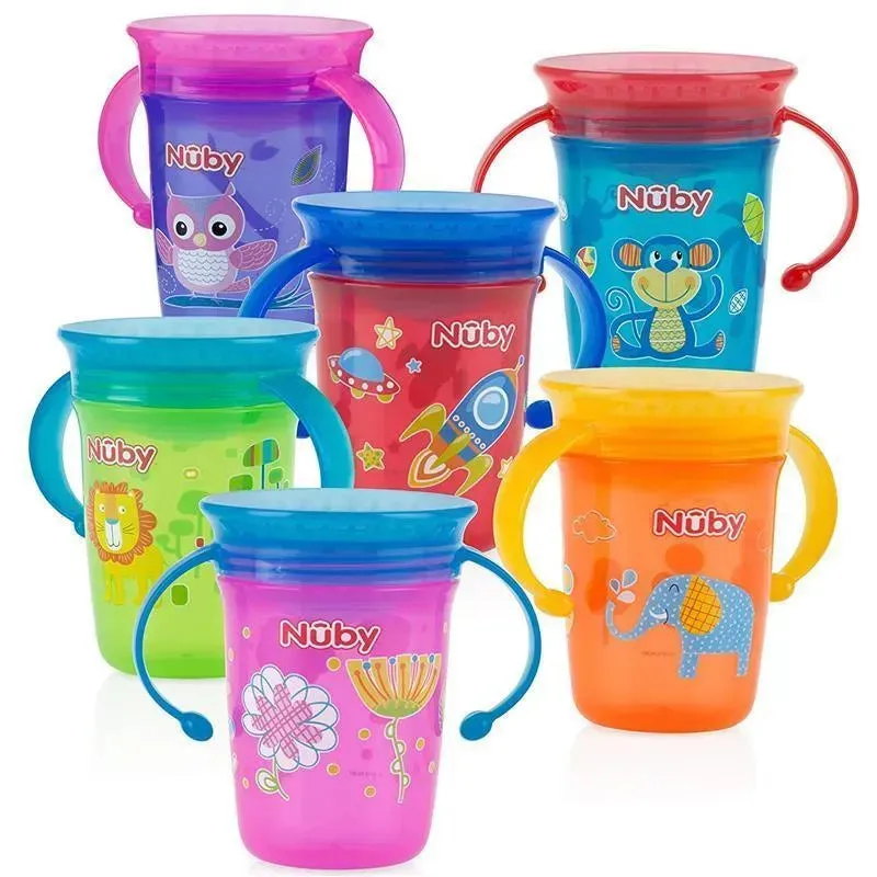 Nuby No-Spill 2-Handle 360° Wonder Cup, Colors May Vary