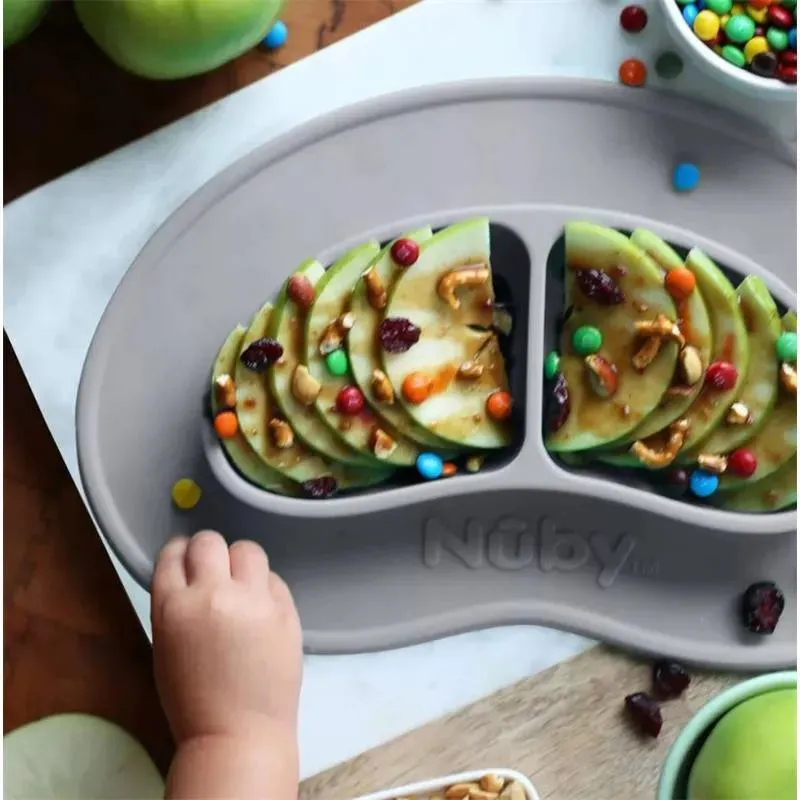 Nuby - Sectioned Silicone Feeding Mat, Gray - Image 2