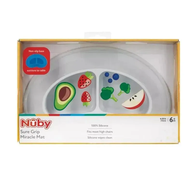 Nuby - Sectioned Silicone Feeding Mat, Gray - Image 3