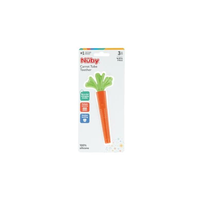 Nuby - Silicone Carrot Tube Teether Baby Teething Toy - Image 5
