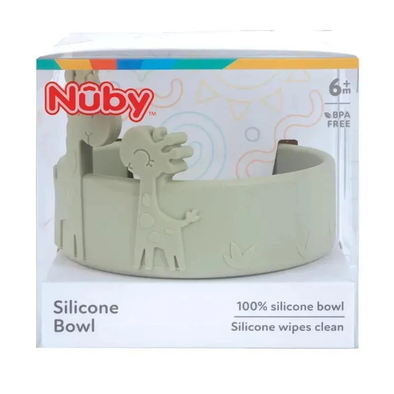 Nuby - Silicone Giraffe Baby Feeding Bowl - Green - Image 6