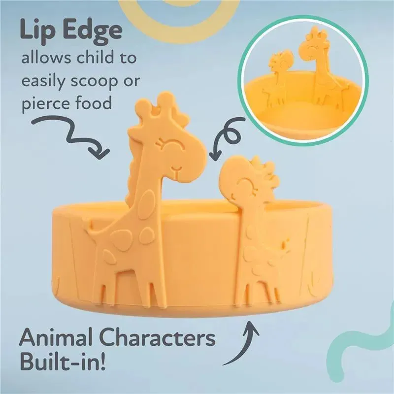 Nuby - Silicone Giraffe Baby Feeding Bowl - Yellow - Image 5