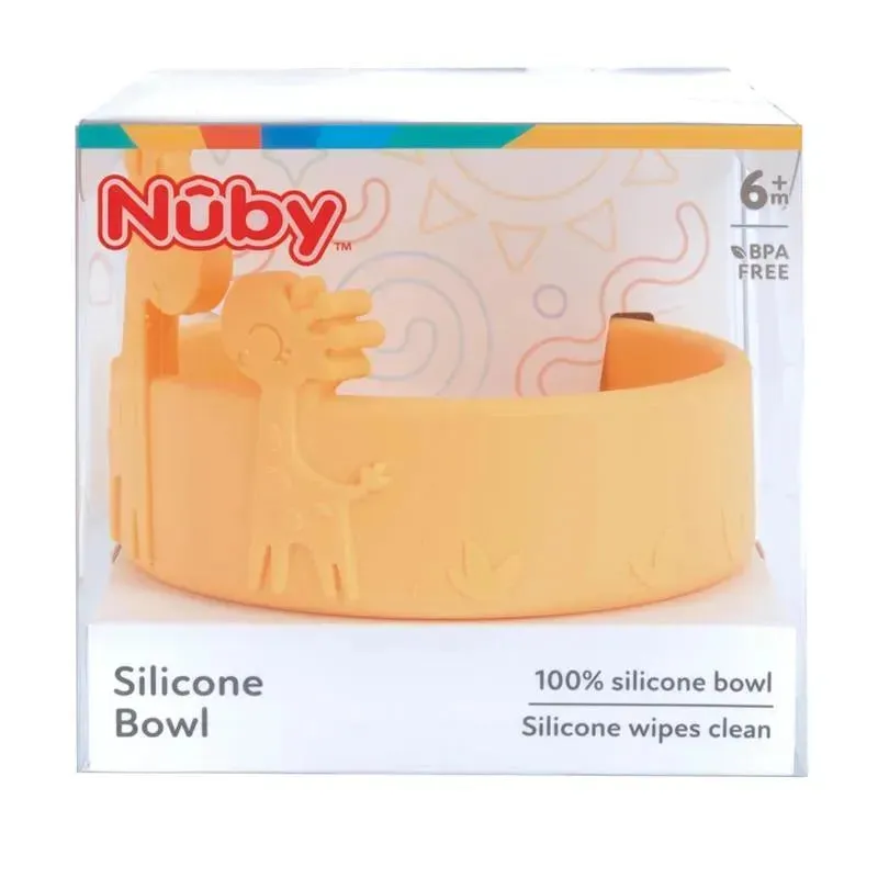 Nuby - Silicone Giraffe Baby Feeding Bowl - Yellow - Image 6